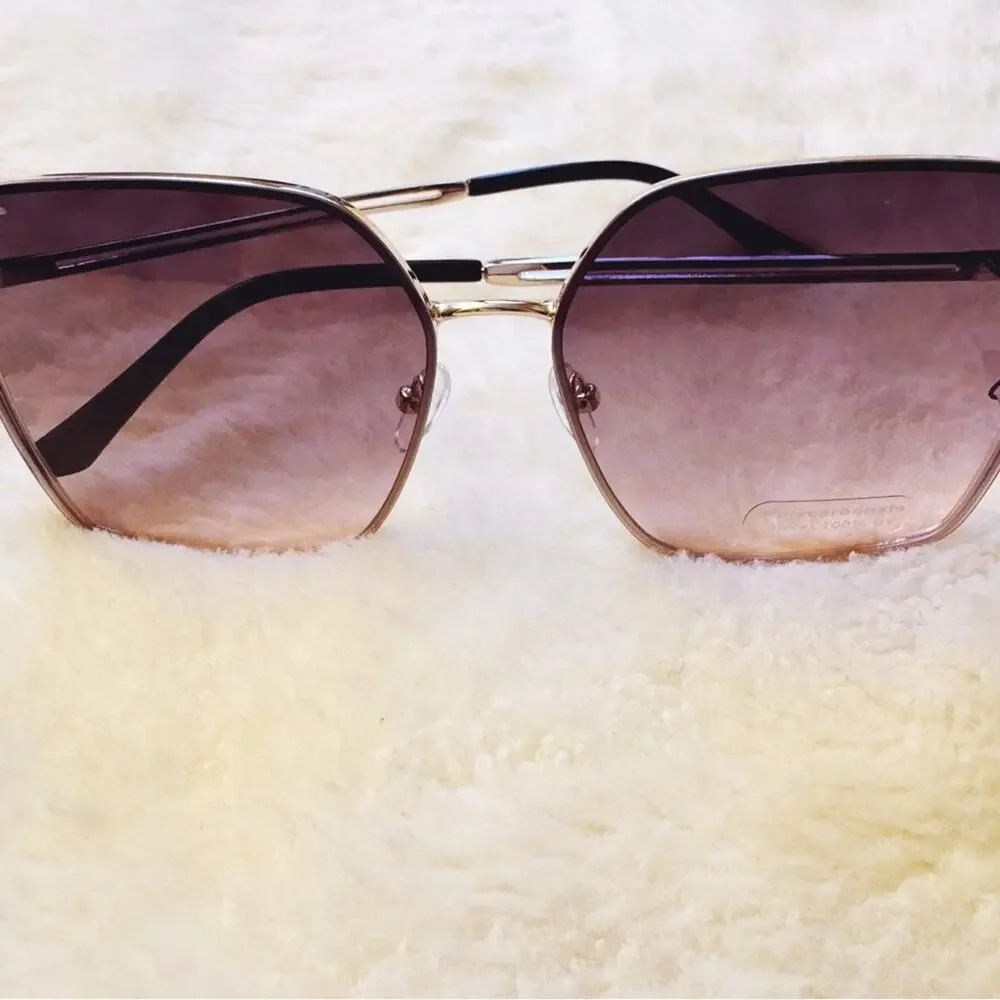 Monica Clear Light Purple Geometric Sunglasses